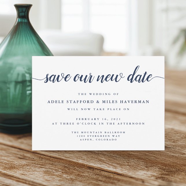 Reserve A Data Salve Nossa Nova Data | Adiamento de Casamento (Criador carregado)