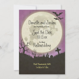 Reserve A Data Salve o casamento do Dia das Bruxas em roxo