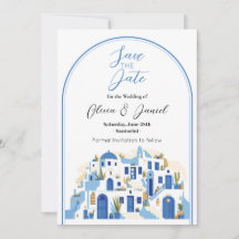 Salve o casamento Santorini Grécia Azul Branco