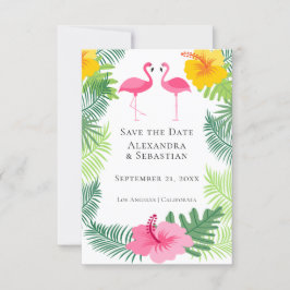 Reserve A Data Salve O Casamento Tropical Flamingo Rosa De Data