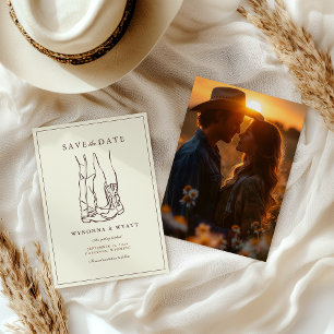 Reserve A Data Salve o Dia da Foto Moderna Rústica Ocidental