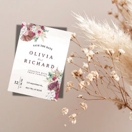 Reserve A Data Salve o Dia de Casamento Floral de Grama Pampas Bo