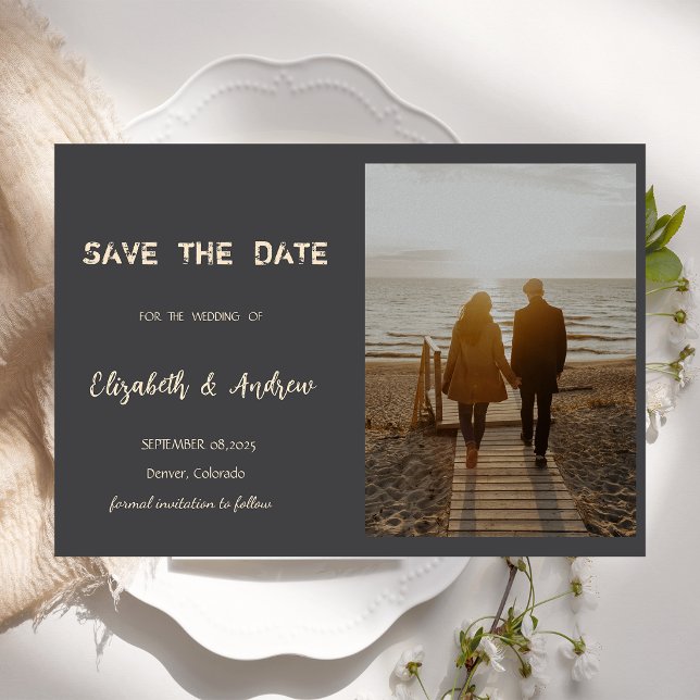 Reserve A Data Salve o dia do casamento com foto simples (Criador carregado)