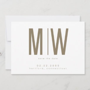 Reserve A Data Salve o dia do casamento com monograma grande dour