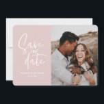 Reserve A Data Salve o dia do casamento floral fotográfico modern<br><div class="desc">Salve o dia do casamento com foto floral moderna. Em roxos,  rosas,  marrons e verde. Visão moderna de casamento rústico com caligrafia manuscrita.</div>