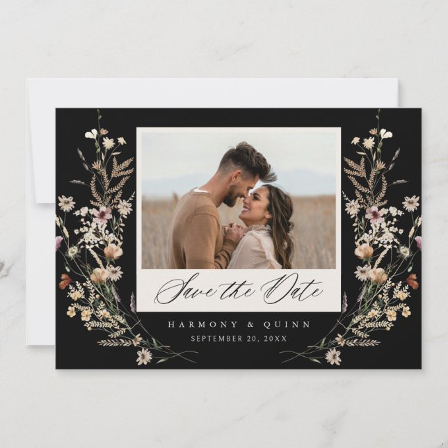 Reserve A Data Salve o Dia do Casamento Floral Temperamental (Frente)