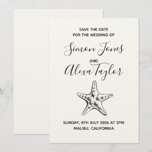 Reserve A Data Salve o dia do casamento na praia moderno