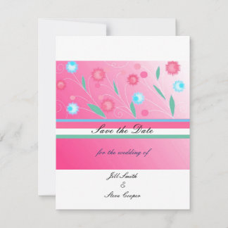 Reserve A Data Salve o Dia Floral Rosa Quente