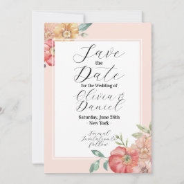 Reserve A Data Salve O Dia Flores De Verão Florais Aquarela