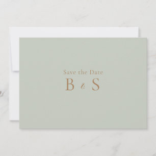 Reserve A Data Salve o Dia Monograma Simples Sage & Dourado