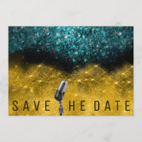 Salve O Microfone Dourado Preto Com Glitter De Dat