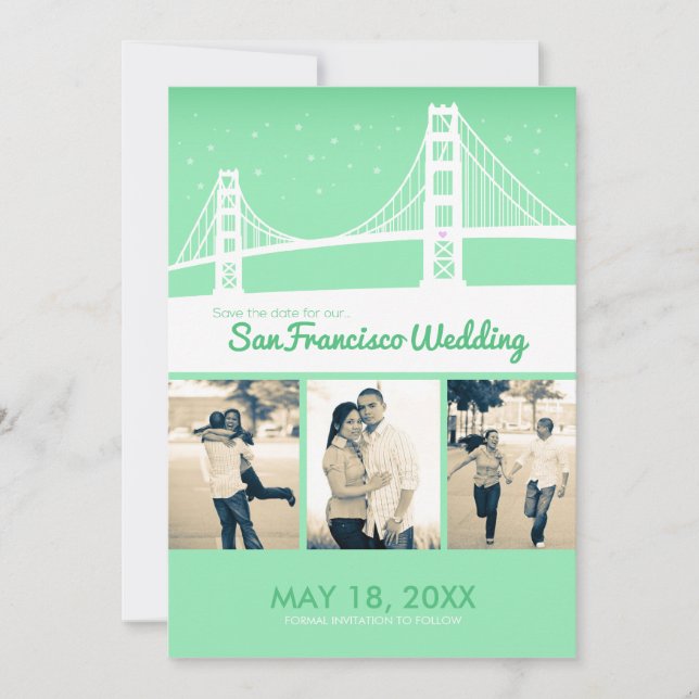 Reserve A Data San Francisco Wedding Save-the-date (Frente)