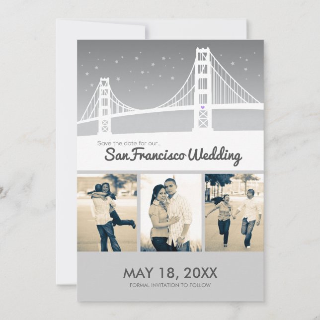 Reserve A Data San Francisco Wedding Save-the-date (Frente)