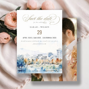 Reserve A Data San Jose, Casamento de Foto em Watercolor na Calif