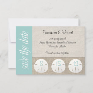 Reserve A Data Sand Dollar Beach Wedding Save the Date