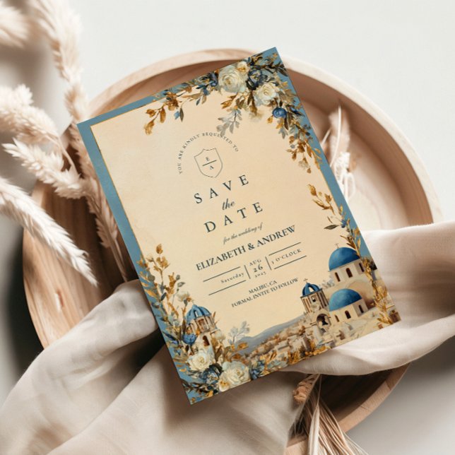 Reserve A Data Santorini Blue Dome Botanical Elegance (Criador carregado)