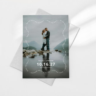Reserve A Data Save the Date Card Modern Wavy Border