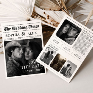 Reserve A Data Save The Date Jornais Casamento Ocidental