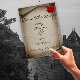 Reserve A Data Save The Date Medieval Gray Scroll Wax Seal