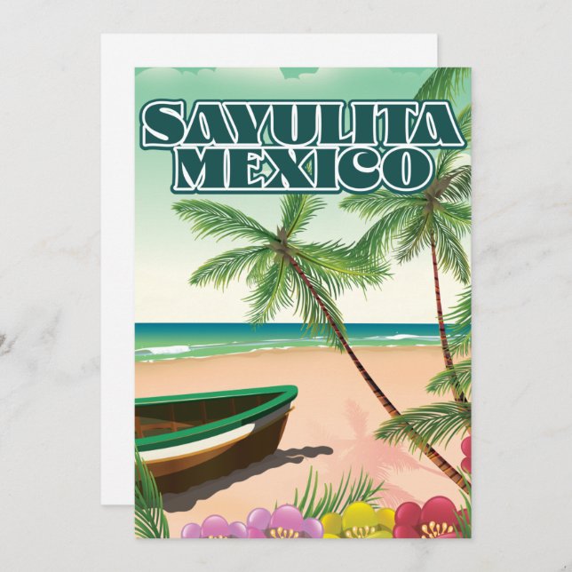 Reserve A Data Sayulita Mexico Beach poster (Frente/Verso)