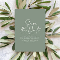 Script casual sage, casamento da tipografia verde