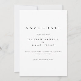 Reserve A Data Script Clássico Simples Casamento Preto e Branco