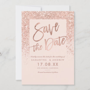 Reserve A Data script de brilho rosa dourado cor-de-rosa esmaecid