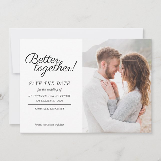 Reserve A Data Script de Foto Elegante Casamento Save The Date (Frente)