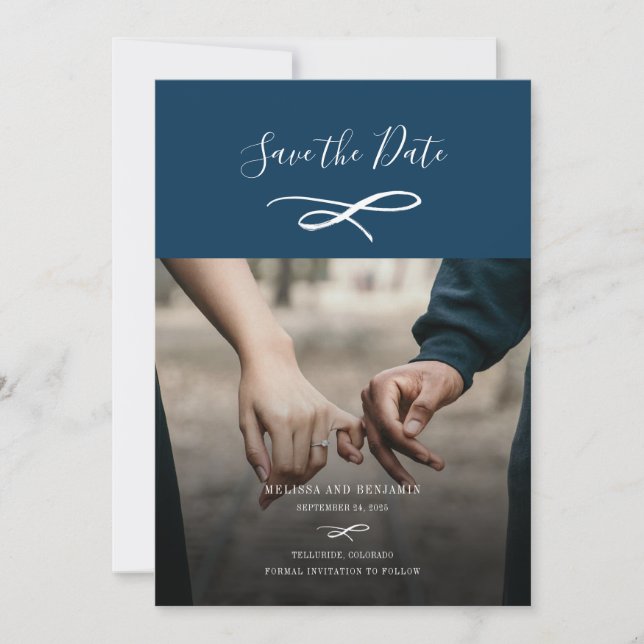 Reserve A Data Script de Foto Moderno (Frente)