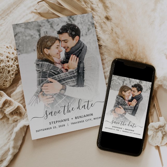 Reserve A Data Script de Foto Moderno Simples Salvar a Data (Criador carregado)