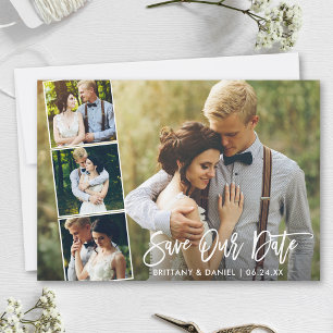 Reserve A Data Script de Pincel Moderno 4 Foto Salvar Nosso Cart