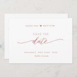 Reserve A Data Script Elegante, Rosa Esbranquiçada, Casamento Sim