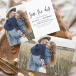 Reserve A Data Script Elegante Salve a data do minimalista de fot<br><div class="desc">Casamento Salve os Cartões de Data que têm uma foto na frente e atrás. Os Cartões salve a data contêm uma tipografia cursiva escrita moderna,  escrita à mão,  que é elegante,  simples e moderna,  a ser usada depois da celebração do dia do casamento.</div>