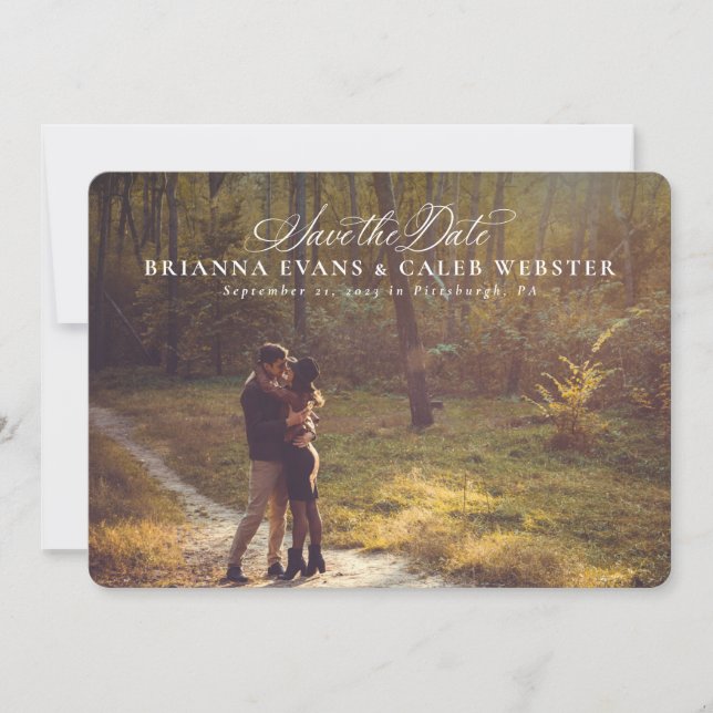 Reserve A Data Script Elegante simples uma foto (Frente)