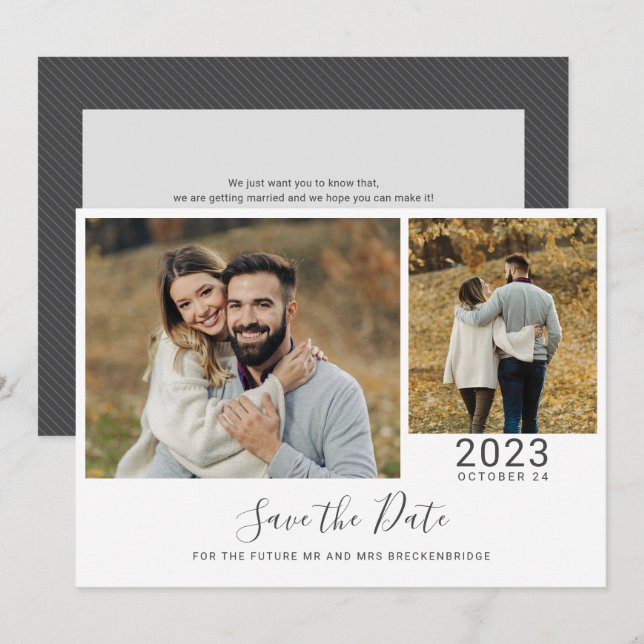Reserve A Data Script Moderno 2 Fotos (Frente/Verso)