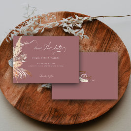 Reserve A Data Script Moderno Caligráfico Boho Caprichoso Mauve
