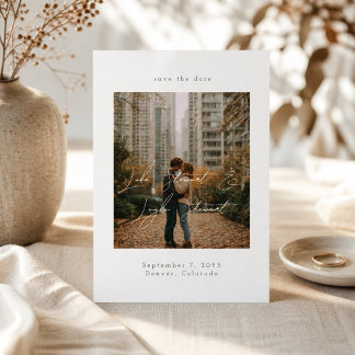 Reserve A Data Script Moderno Minimalista sobre Foto Casamento