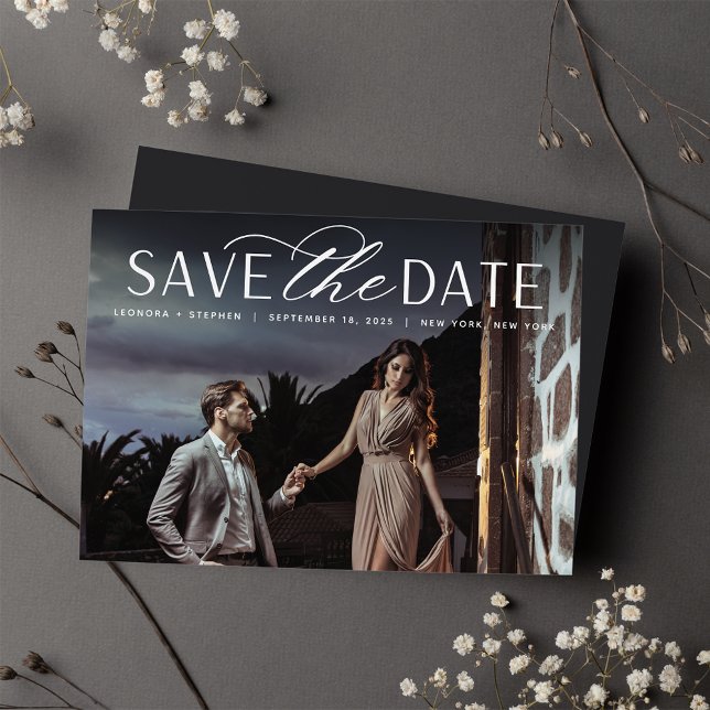 Reserve A Data Script Suave | Casamento de Fotografias Horizontal (Criador carregado)