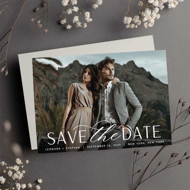 Reserve A Data Script Suave | Casamento de Fotografias Horizontal (Criador carregado)