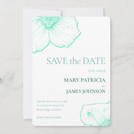 Reserve A Data Seafoam 🌿 Casamento Botânico Minimalista Moderno 