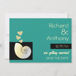 Reserve A Data Seashell and Hearts, Beach Wedding