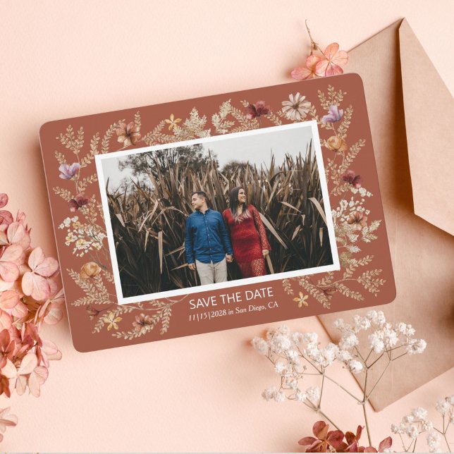 Reserve A Data Sedona Garden Flat Save The Date Card (Criador carregado)