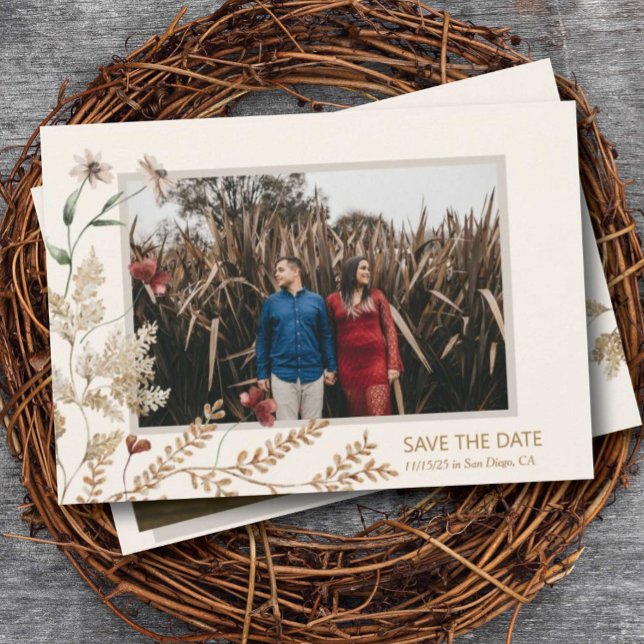 Reserve A Data Sedona Garden Flat Save The Date Card (Criador carregado)