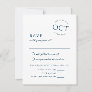 Reserve A Data Selo de Data Moderna Azul Marinho Casamento RSVP