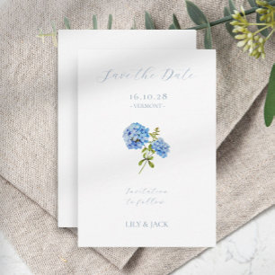 Reserve A Data Sem Fotografia Script Azul Hydrangea Salvar O Cart