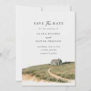 Reserve A Data Sereno Casamento Aquarela de Cottage na Nova Ingla