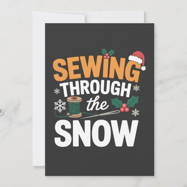 Reserve A Data Sewing Through the Snow Funny Christmas Quilt (Frente)