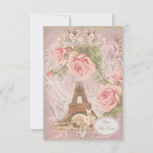 Reserve A Data Shabby Chic Torre Eiffel Salve a Data Casamento