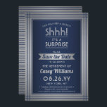 Reserve A Data Shhh! Marinho Elegante do Partido de Reforma Surpr<br><div class="desc">Você pode guardar um segredo? Convide colegas, colegas de trabalho, família e amigos para uma elegante e excitante celebração de aposentadoria surpresa com marinho azul e folha de prata falsa, para salvar os convites de festas de data. Toda a redação desta modelo é simples de personalizar, incluindo a mensagem que...</div>