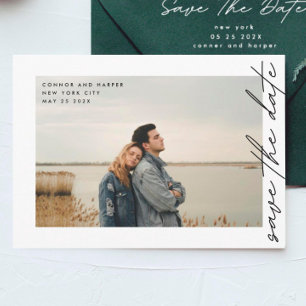 Reserve A Data Side Ways QR Code Simplesmente Elegante Texto Foto